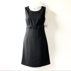 NWT John Reberts Black Sheath Beading Dress